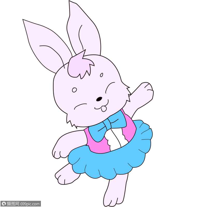卡通跳舞可爱小兔子