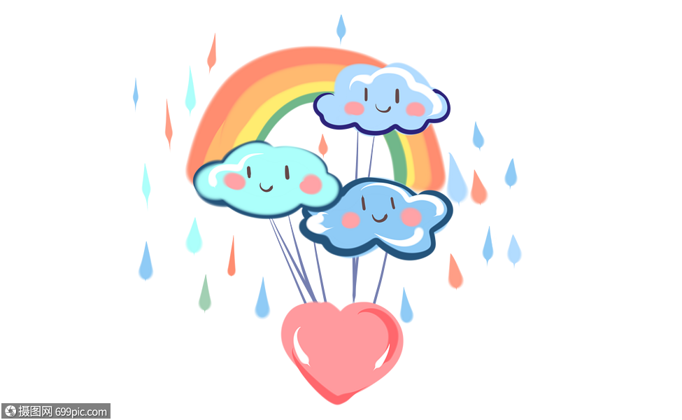 可爱卡通云朵彩虹儿童节世界微笑日