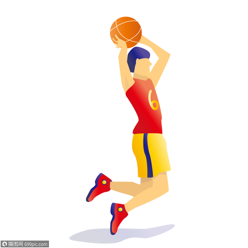 扁平化投篮手矢量人物