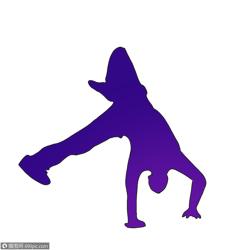 街舞剪影手绘高清图片素材