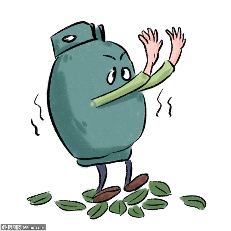 卡通煤气罐人物防火