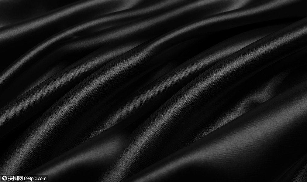 黑色色丝绸背景布料黑布