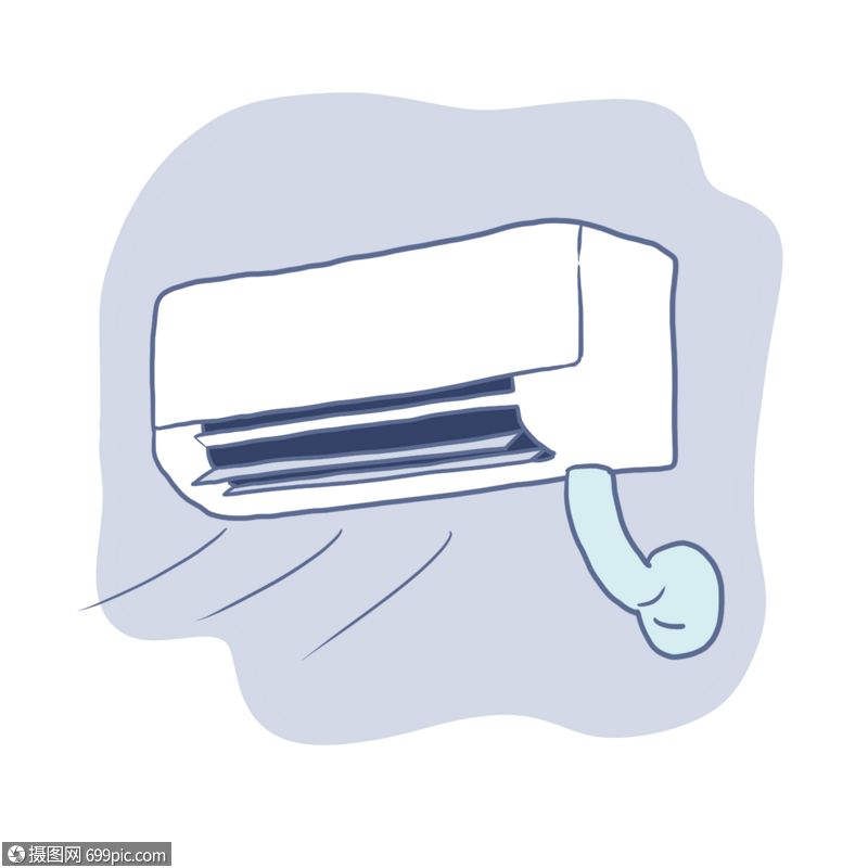 空调夏天卡通高清图片素材