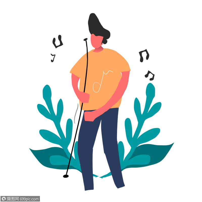 音乐节卡通唱歌歌手