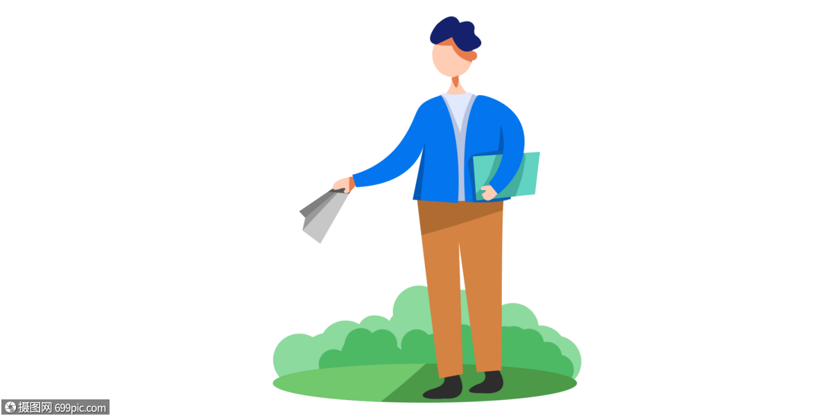 免抠元素 手绘/卡通元素 公园发传单.psd