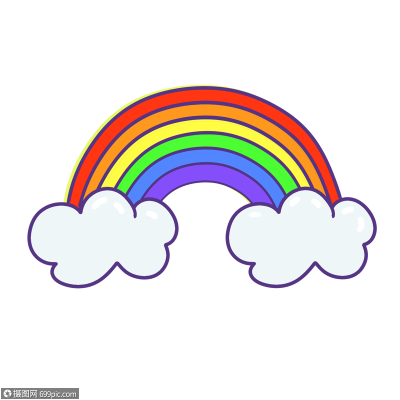 彩虹云朵元素高清图片素材