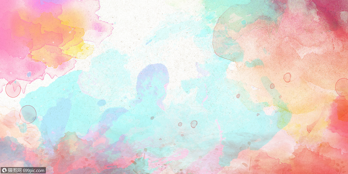 彩色喷溅背景水彩水墨