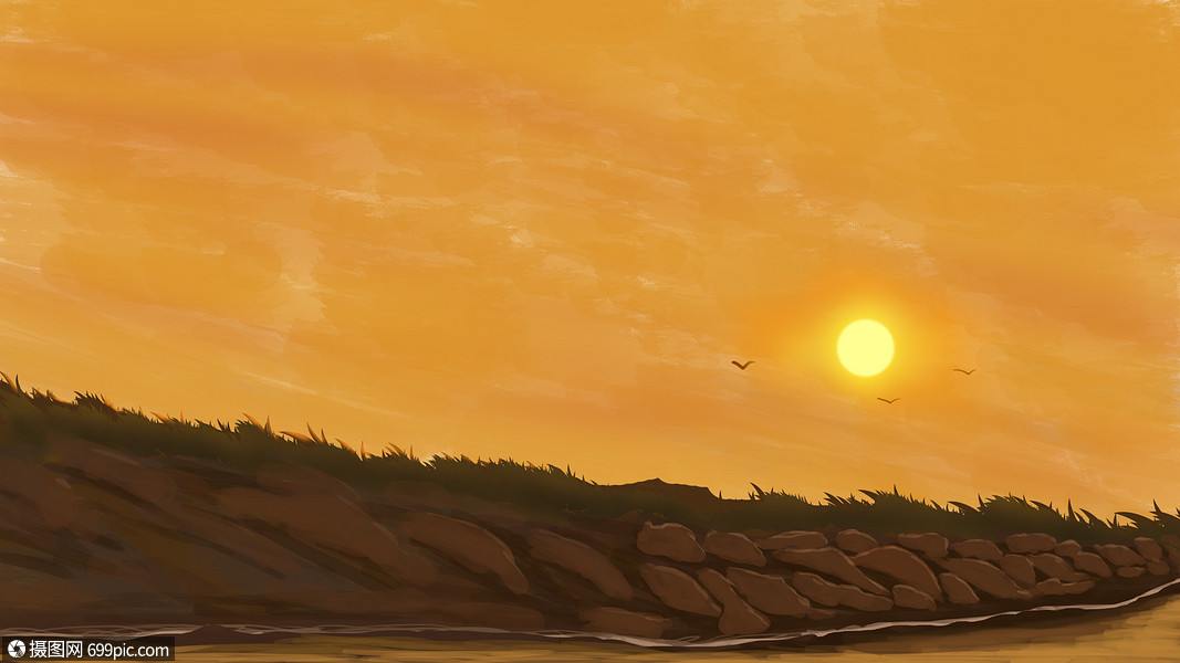 创意背景 背景素材 夕阳黄昏.psd