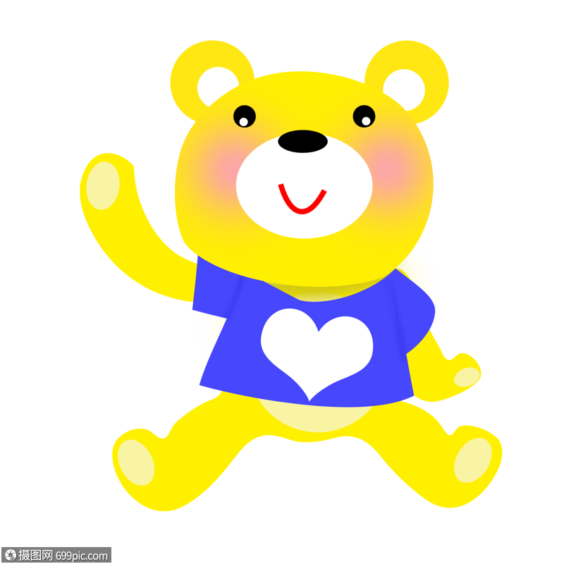 爱心小熊动物黄色小熊