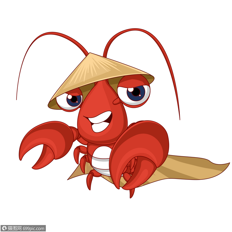 功夫龙虾卡通龙虾可爱龙虾