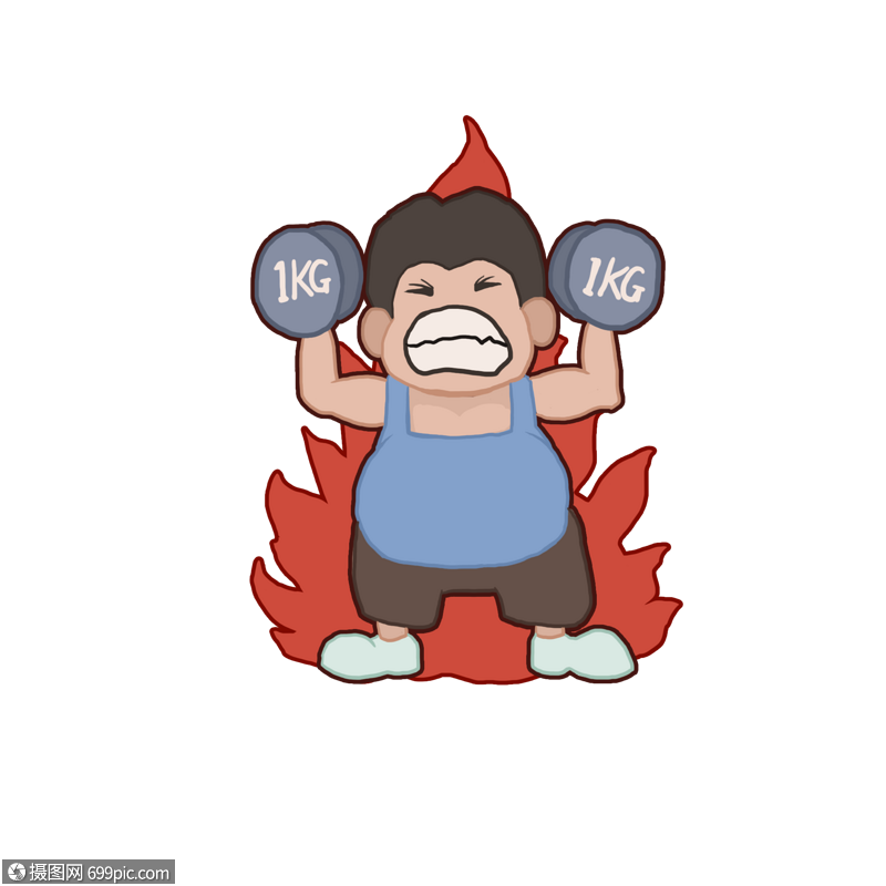 减肥举重健身锻炼男胖子