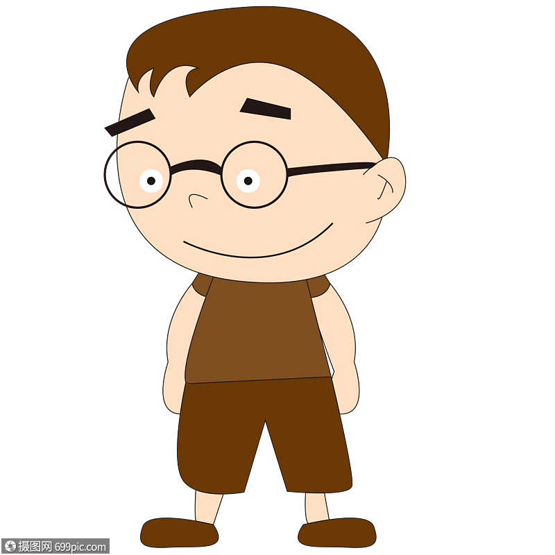 手绘/卡通元素 戴眼镜的人.ai