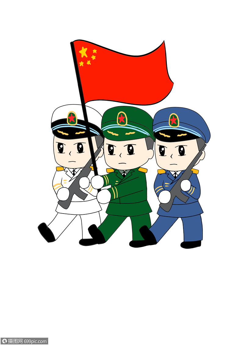 国旗动漫士兵图片