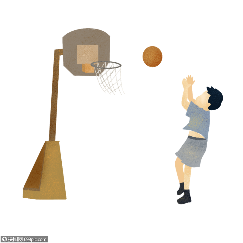 手绘/卡通元素 投篮.psd