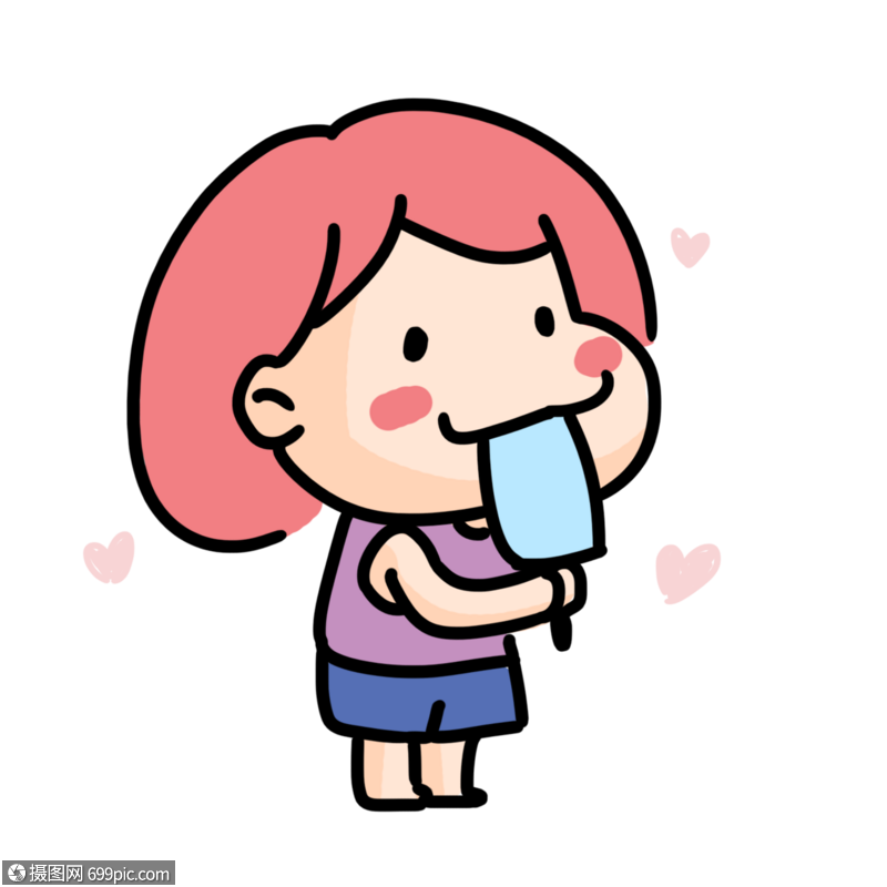 免抠元素 手绘/卡通元素 吹空调 吃冷饮表情包.png