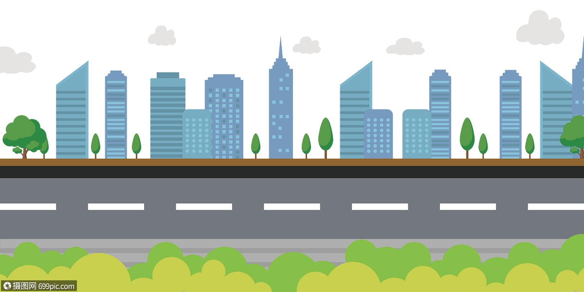 卡通城市建筑矢量图