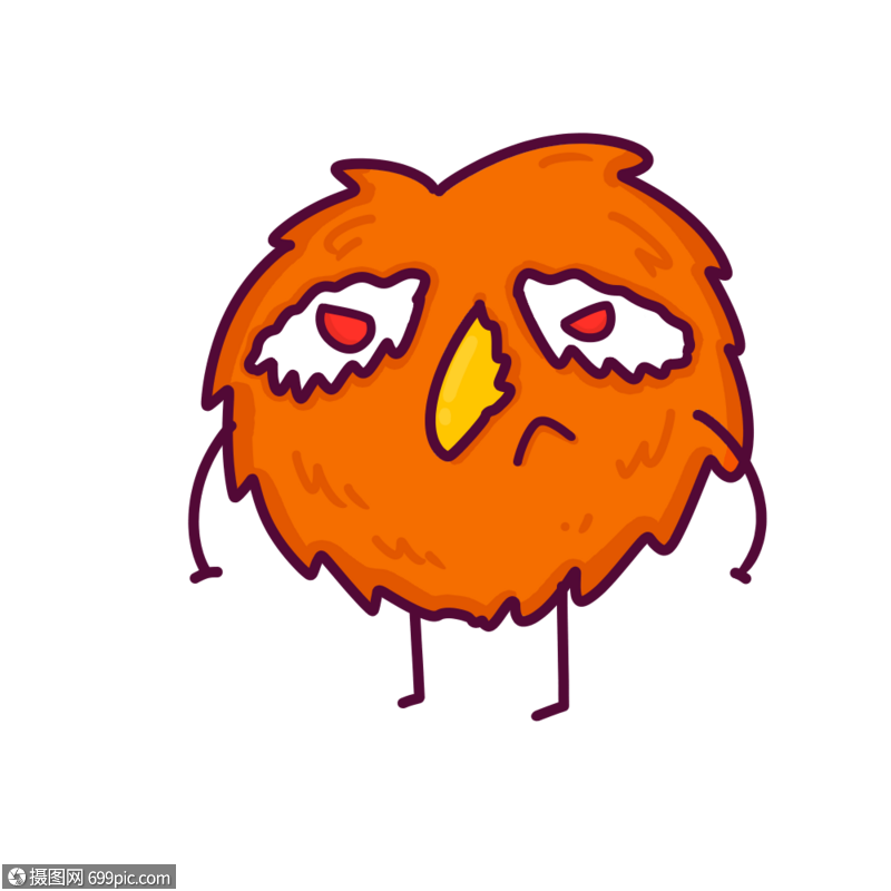 卡通毛怪愤怒表情