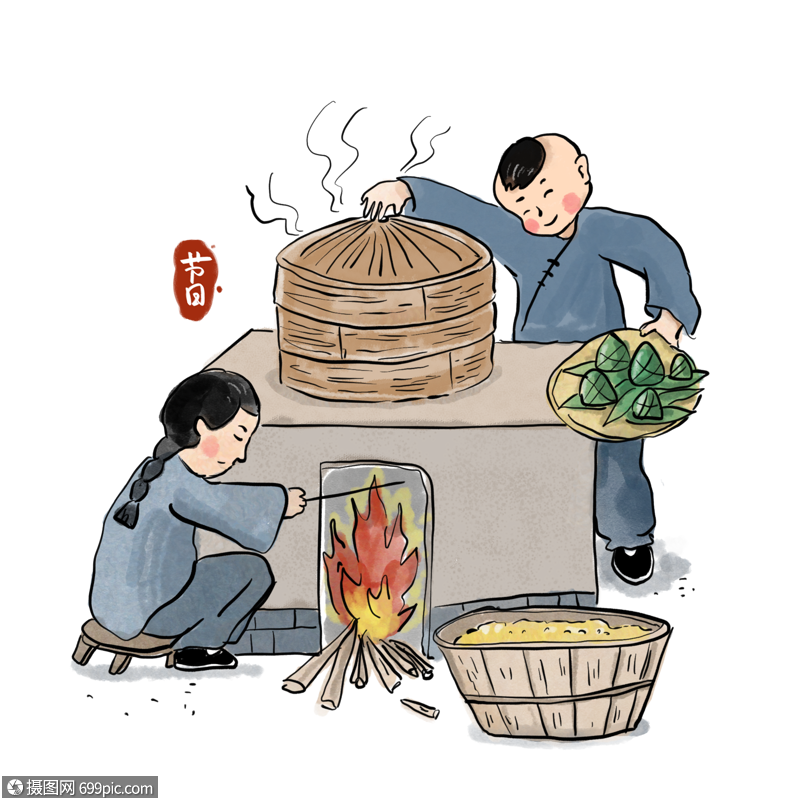 煮粽子卡通图片图片