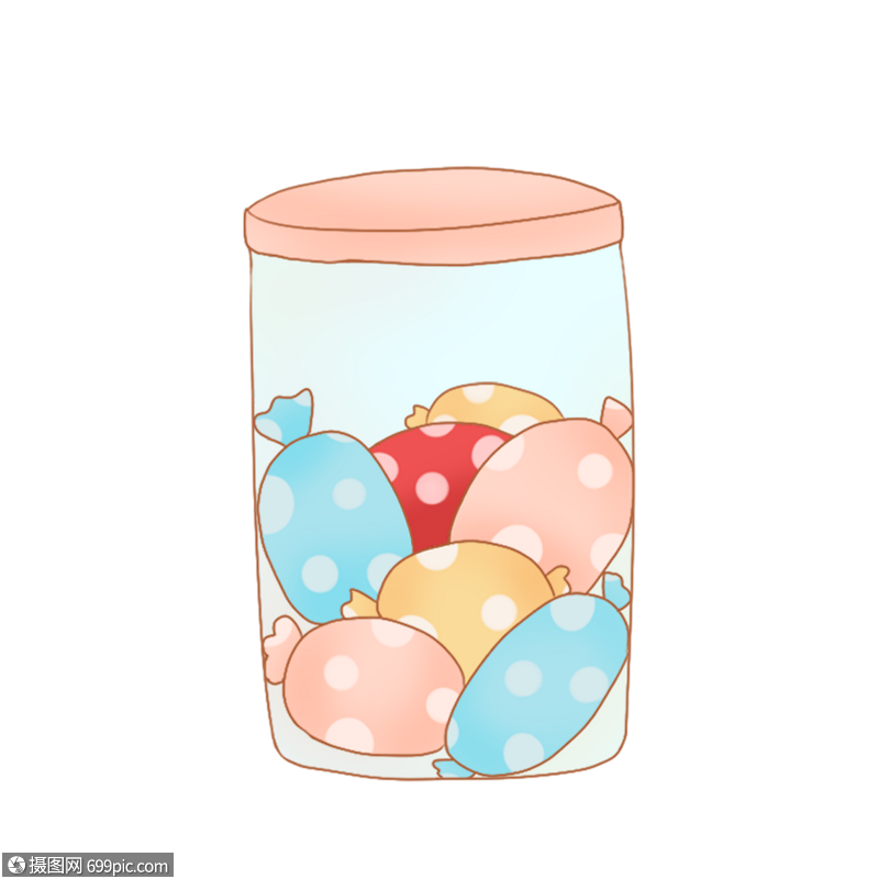 卡通瓶装糖果插图