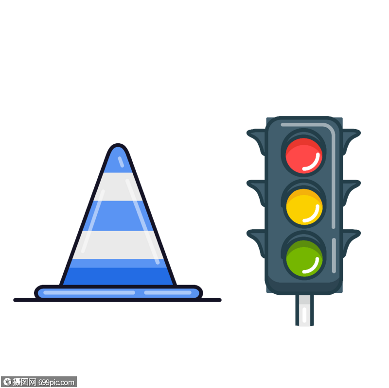 交通安全信息标志图标免抠矢量插画素材