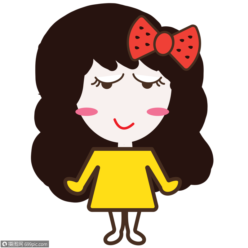 卡通卷发女孩插图