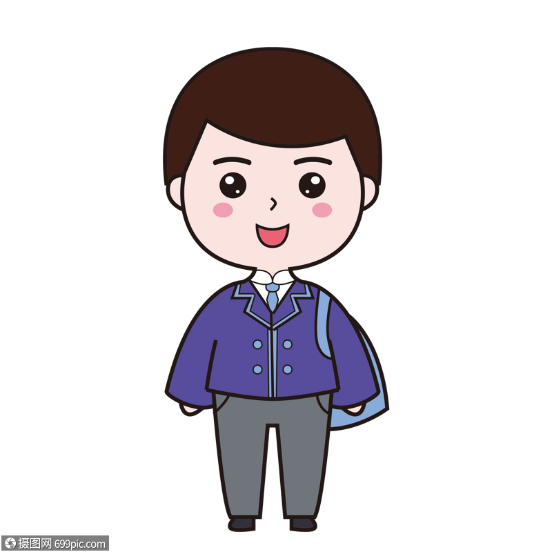 q版卡通男生校服男性