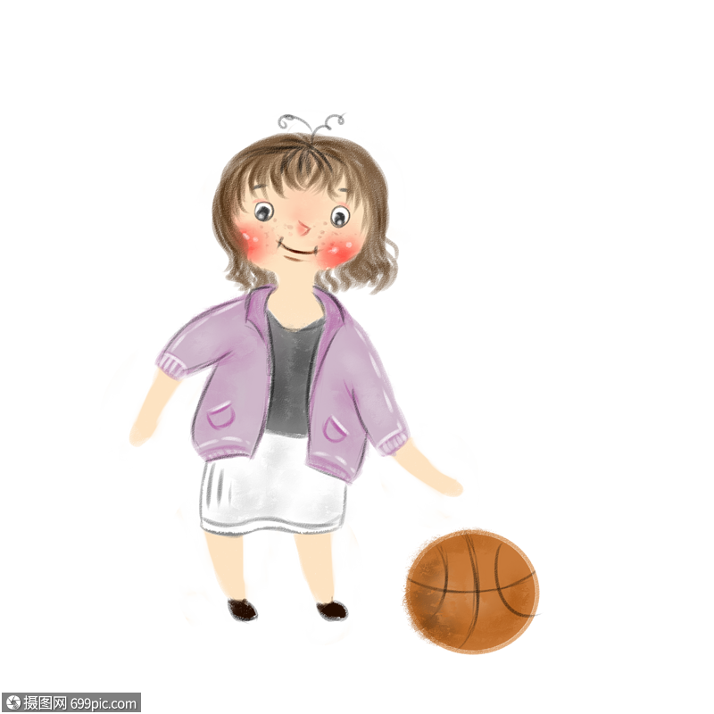 打篮球的小女孩运动可爱