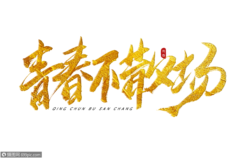 青春不散场书法艺术字