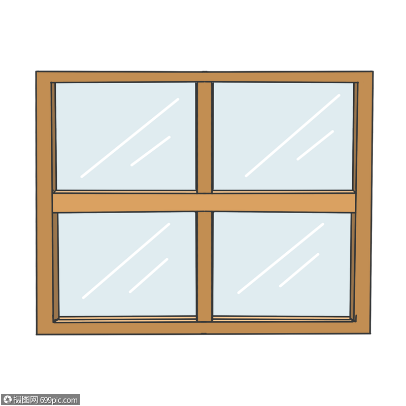 手绘窗户家装卡通图片