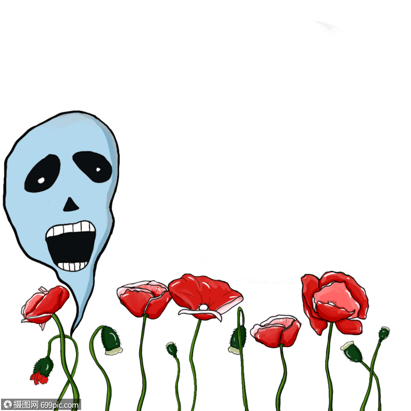 罂粟花和骷髅头