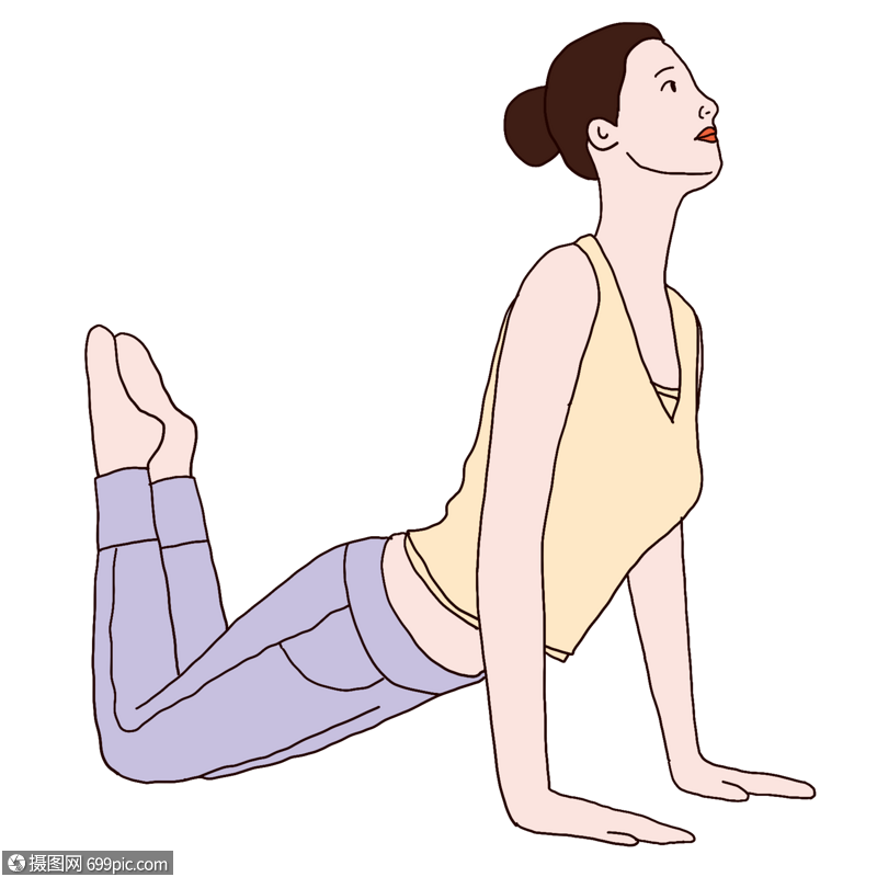 瑜伽卡通人物手绘人物