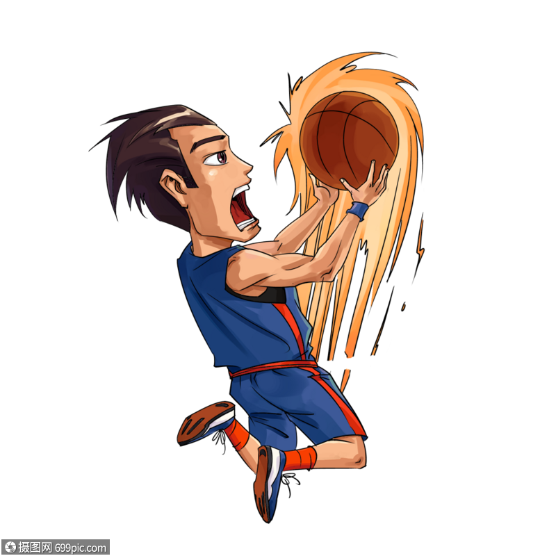 打篮球的男孩