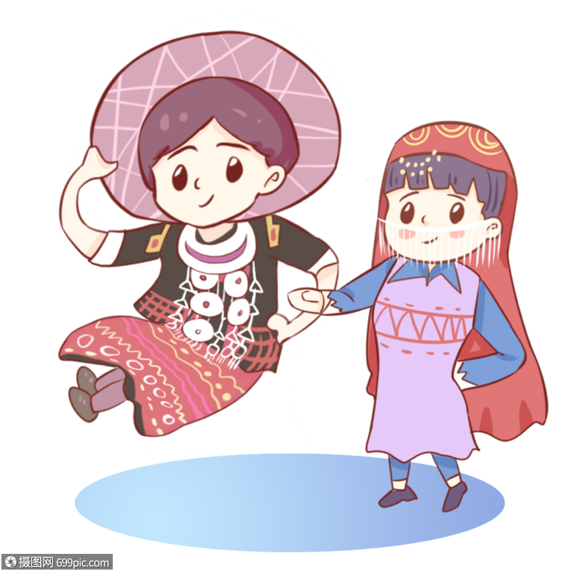 傣族姑娘少数民族手绘美女