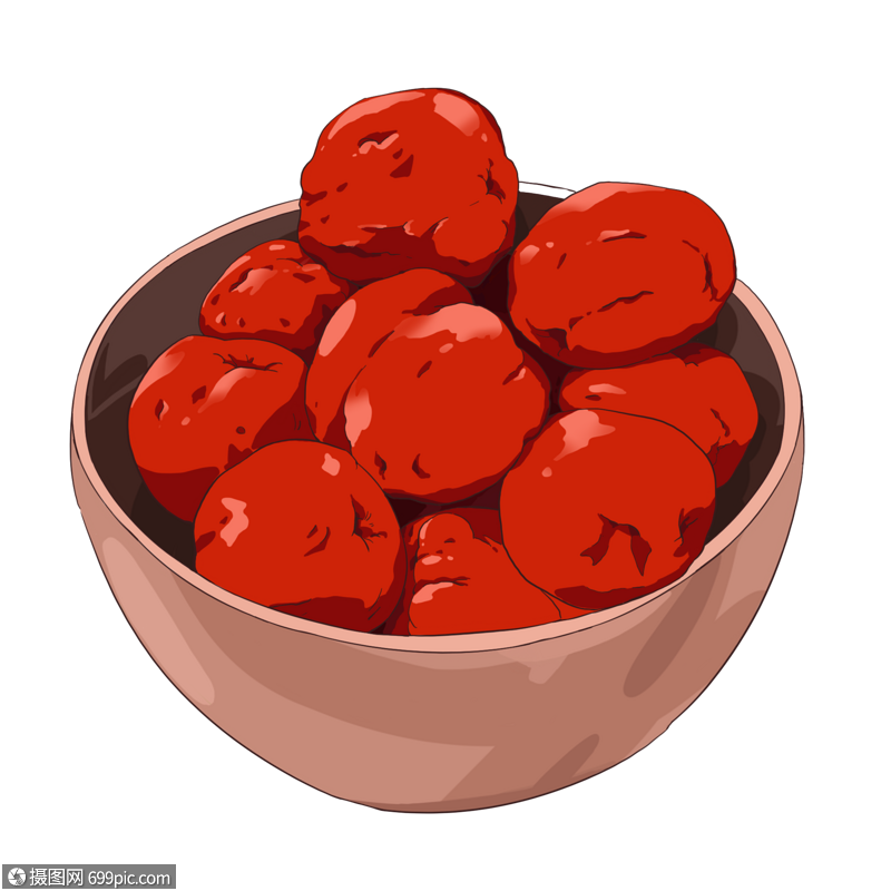 红枣食物手绘高清图片素材