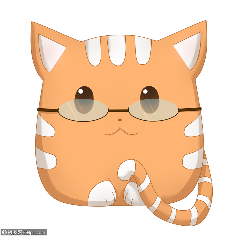 戴眼镜的猫卡通可爱