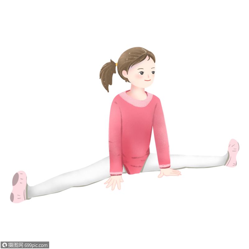 练习劈叉的女孩跳舞基本功