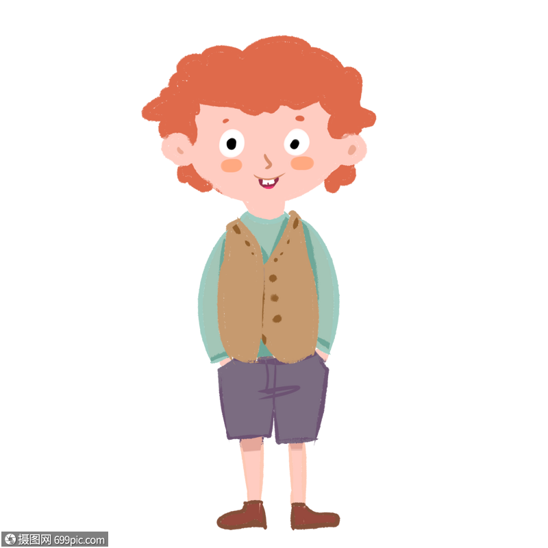 欧美风小男孩可爱开心的小哥哥形象人物设计素材
