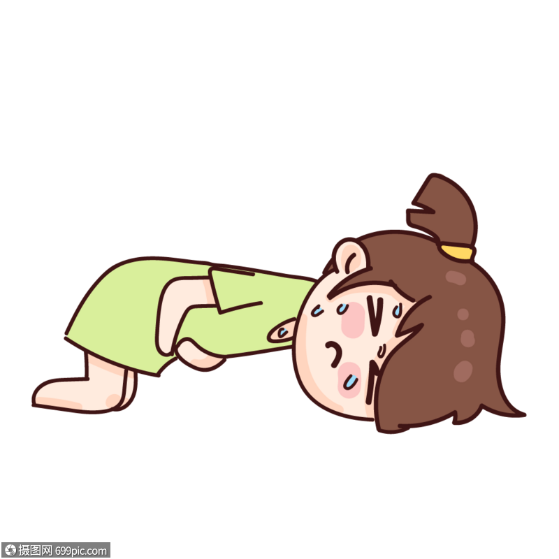 痛经到倒地的女孩