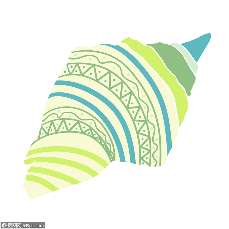 世界海洋日欢乐蓝色手绘卡通海螺淡色系海螺海洋动物