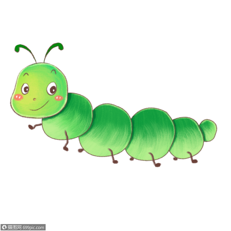 免抠元素 手绘/卡通元素 小青虫.psd