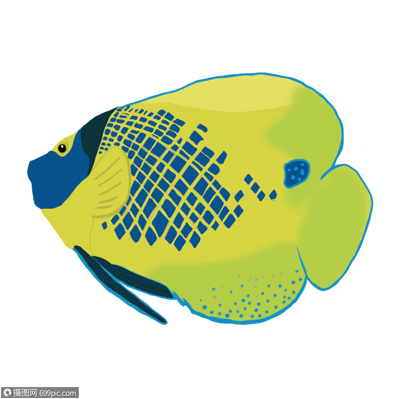 手绘动物多宝鱼