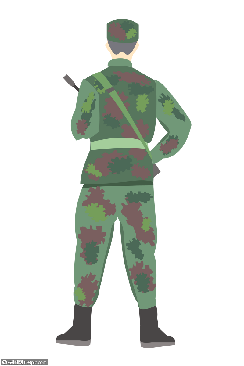 站岗的军背影建军节持枪