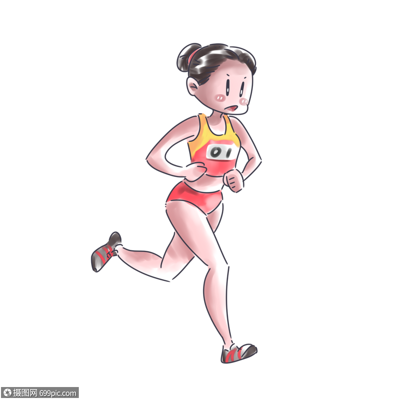 赛跑运动赛事卡通图片
