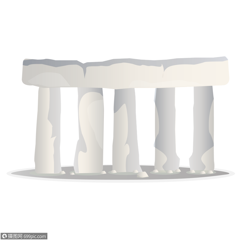 ai矢量图可爱卡通景物景点外国名地复活岛