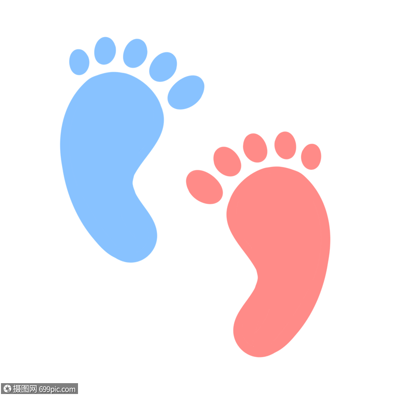 卡通彩色足迹手绘印迹