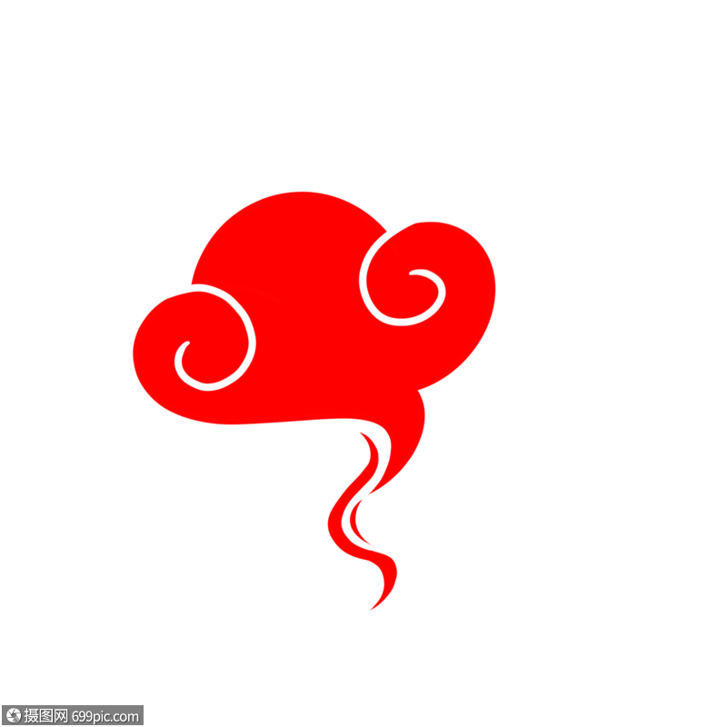红色祥云云彩简洁图片