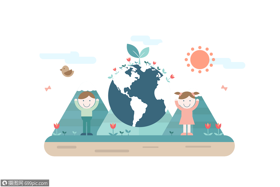 爱护地球环境环保主题矢量素材