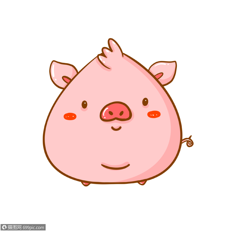 肥肥胖胖的十二生肖猪可爱大鼻子