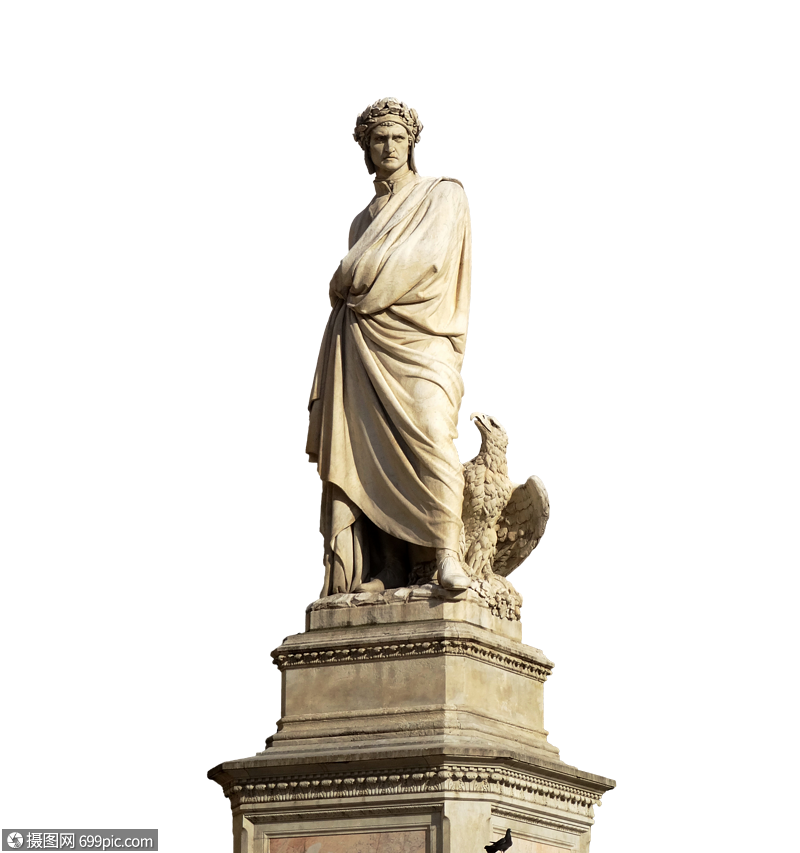 意大利人文风景揽胜诗人但丁雕像环境艺术