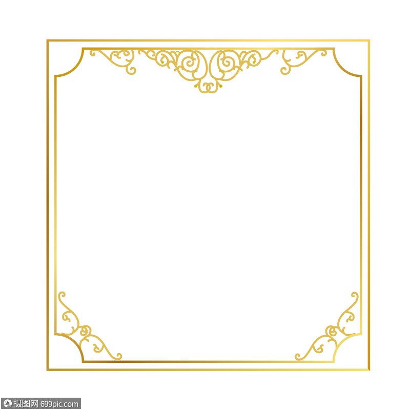 金色烫金花纹边框